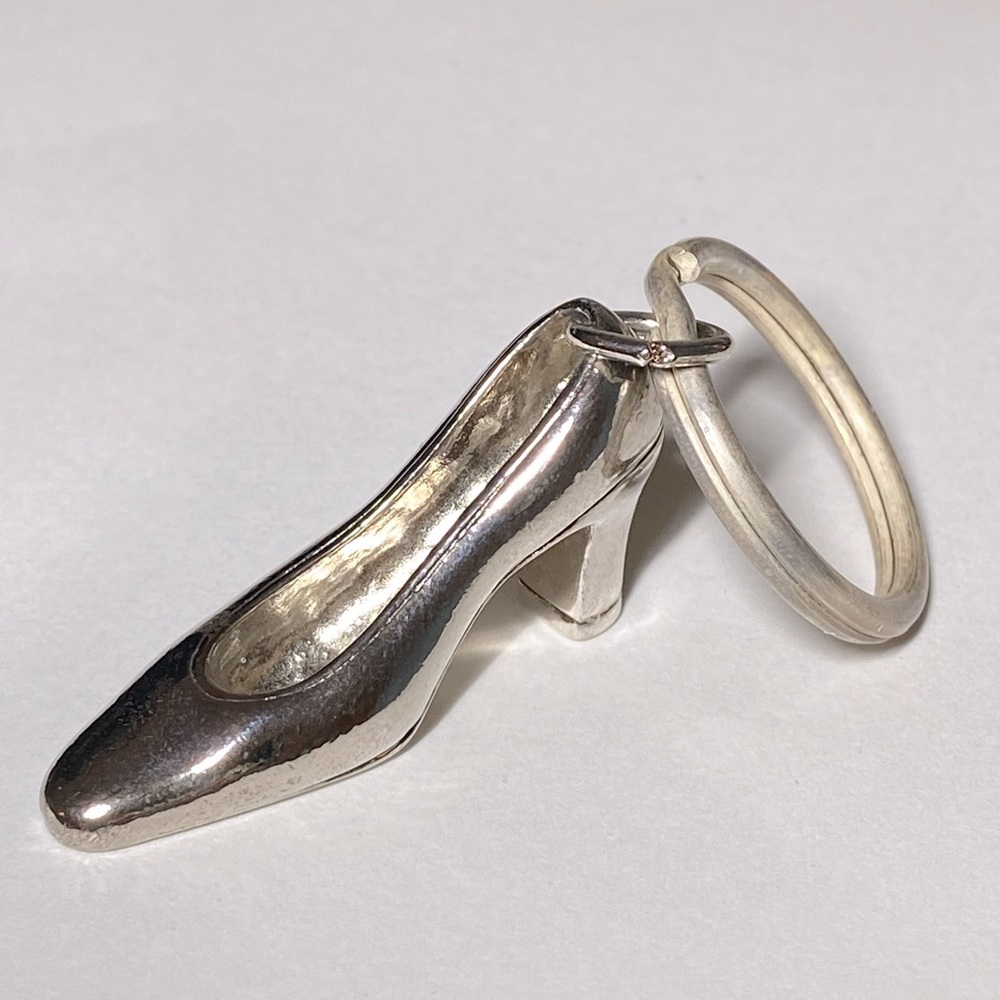 NWOT Key Chain, Bag Charm, Giant Barbie-Like Faux Silver Shoe, 1 3/4” Length